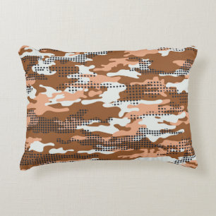 Camouflage Polka Dot: Abstrakt Nahtlos. Dekokissen