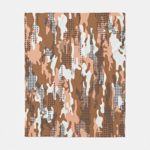 Camouflage Polka Dot: Abstrakt Nahtlos. Fleecedecke