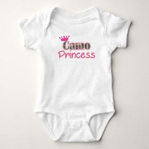 Camouflage Princess Baby Girl Shirt-Romper - Bodys Strampler