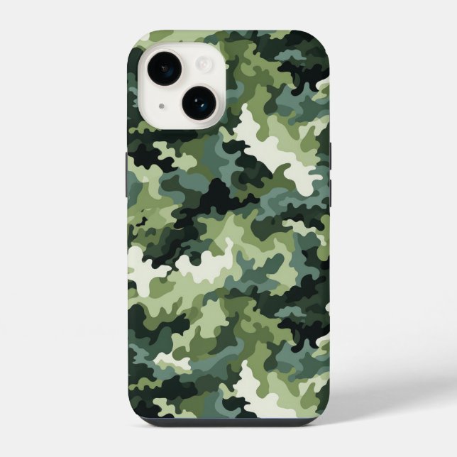 Camouflage Print iPhone 14 Fall Hülle (Rückseite)