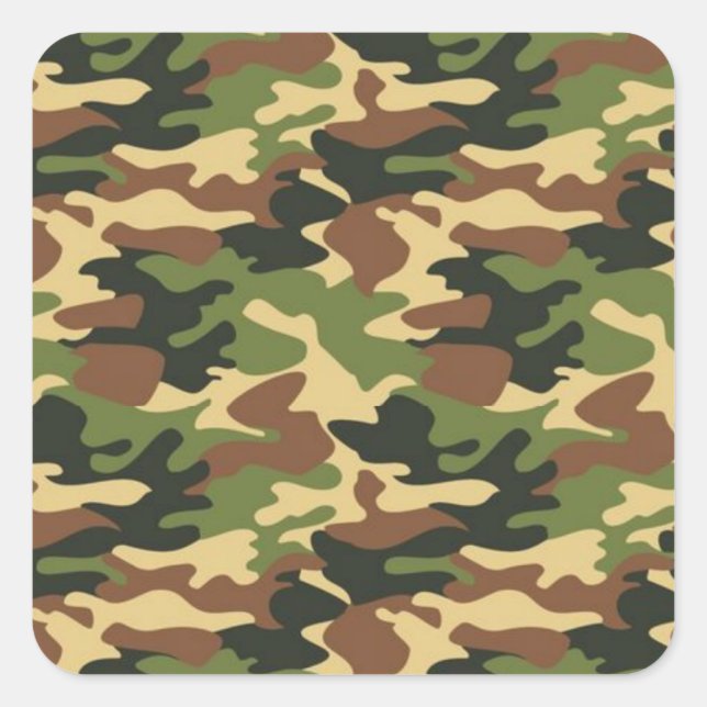 camouflage quadratischer aufkleber (Vorderseite)