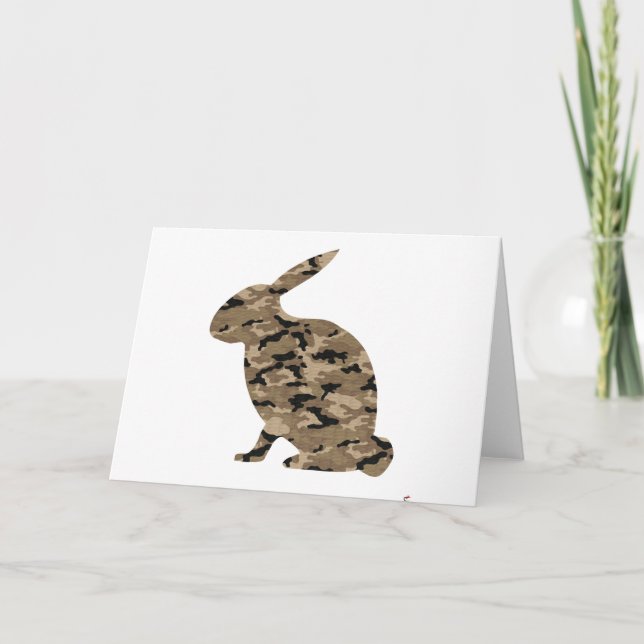 Camouflage Rabbit Silhouette Karte (Vorderseite)