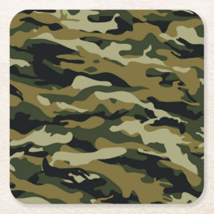 Camouflage Rechteckiger Pappuntersetzer