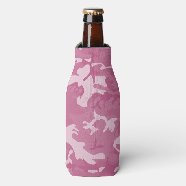Camouflage Rosa Flaschenkühler (Flaschenvorderseite)