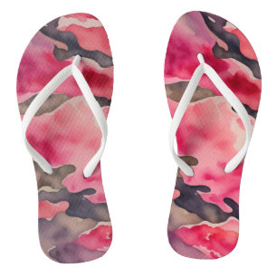 Camouflage rosa Wasserfarbe Flip Flops