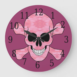 Camouflage Rose Crâne Et Horloge Crossbones