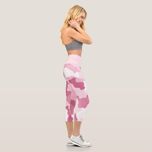 Camouflage rose fille Motif Capri Leggings (Droite)