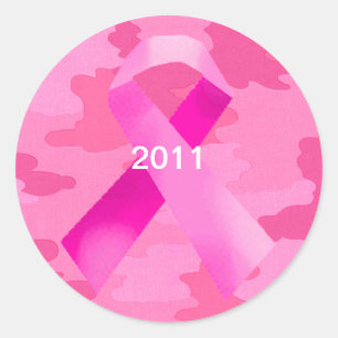 Camouflage rose foncé Stickers Date du ruban rose