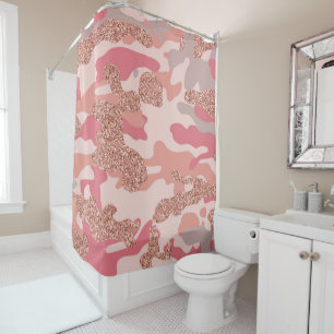 Camouflage Rose Gold Blush Pink Camouflage Arena M Duschvorhang