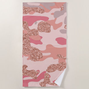 Camouflage Rose Gold Blush Pink Camouflage Arena M Strandtuch