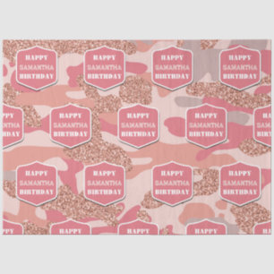Camouflage Rose Gold Blush Pink Camouflage Geburts Seidenpapier