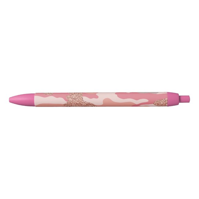 Camouflage Rose Gold Blush Pink Camouflage Muster Kugelschreiber (Vorderseite)