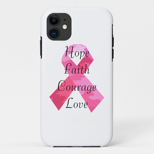 Camouflage rose Ruban Faith iPhone 5 5S Coque (Dos)