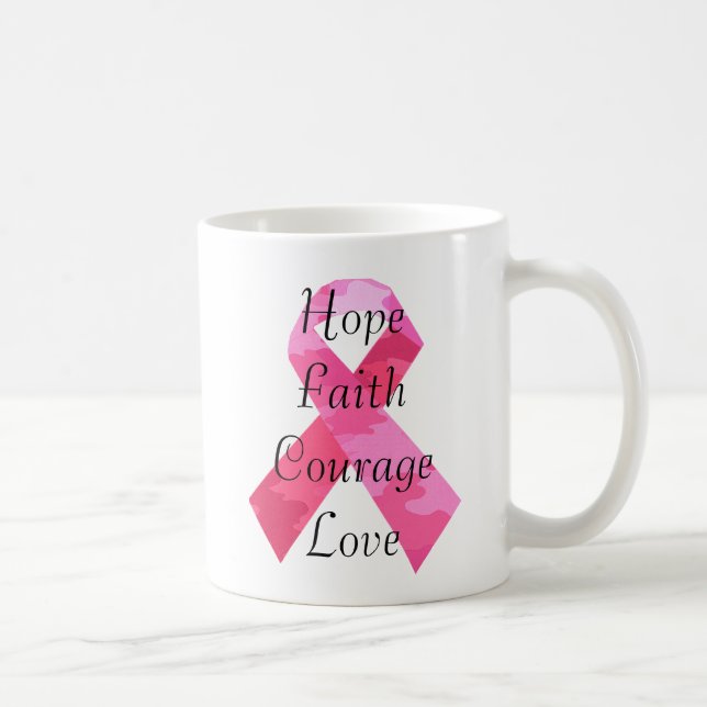 Camouflage rose Ruban Faith Mug (Droite)