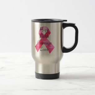 Camouflage rose Ruban Faith Travel Mug