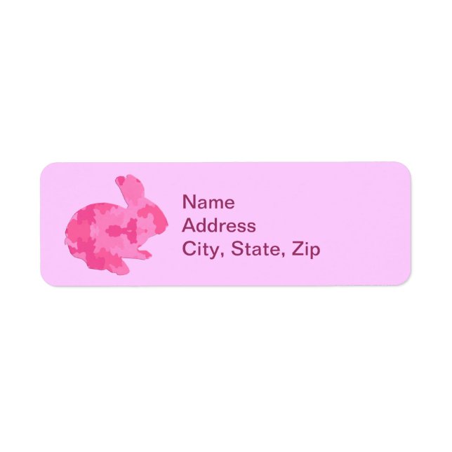 Camouflage rose Silhouette Bunny Étiquettes de adr (Devant)