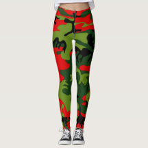 Camouflage rotes und grünes Legging