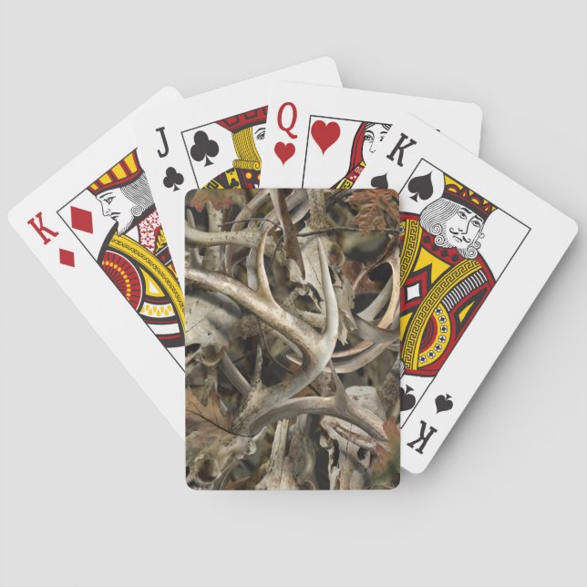 Camouflage-Rotwild-Schädel Spielkarten (Rückseite)