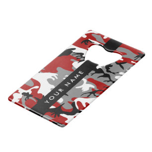Camouflage rouge et gris Votre nom Personnaliser