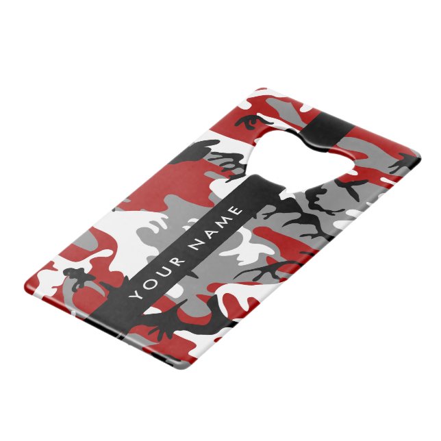 Camouflage rouge et gris Votre nom Personnaliser (Devant Angle)