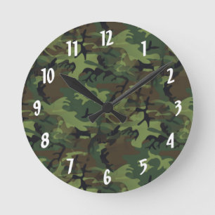 Camouflage Runde Wanduhr