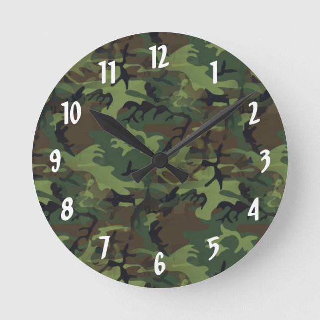 Camouflage Runde Wanduhr (Vorderseite)