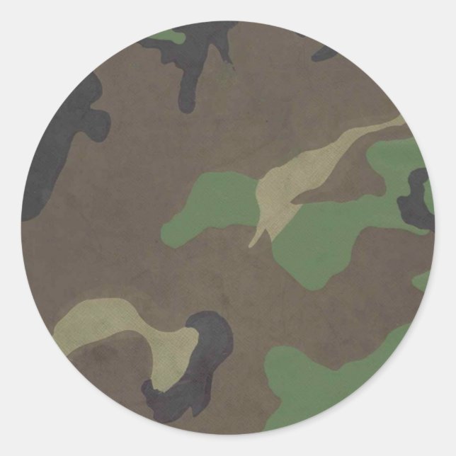Camouflage Runder Aufkleber (Vorderseite)