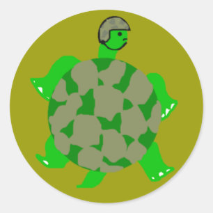 Camouflage-Schildkröte-Aufkleber Runder Aufkleber