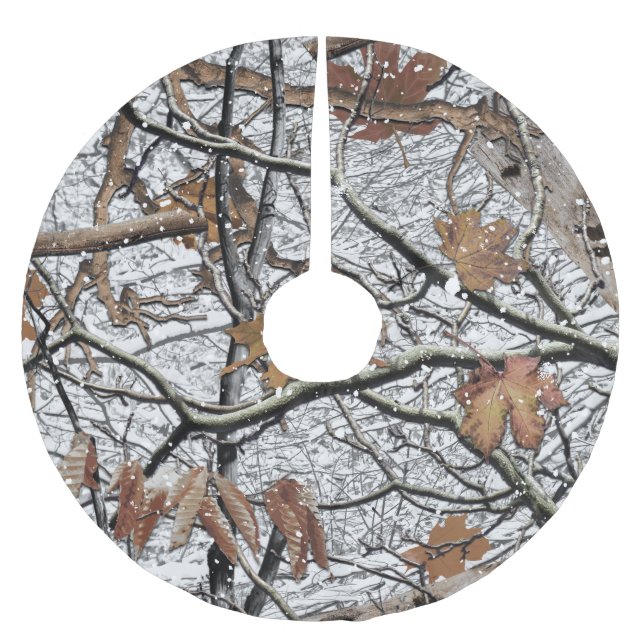 Camouflage-Schneepult 2 Polyester Weihnachtsbaumdecke (Vorderseite)
