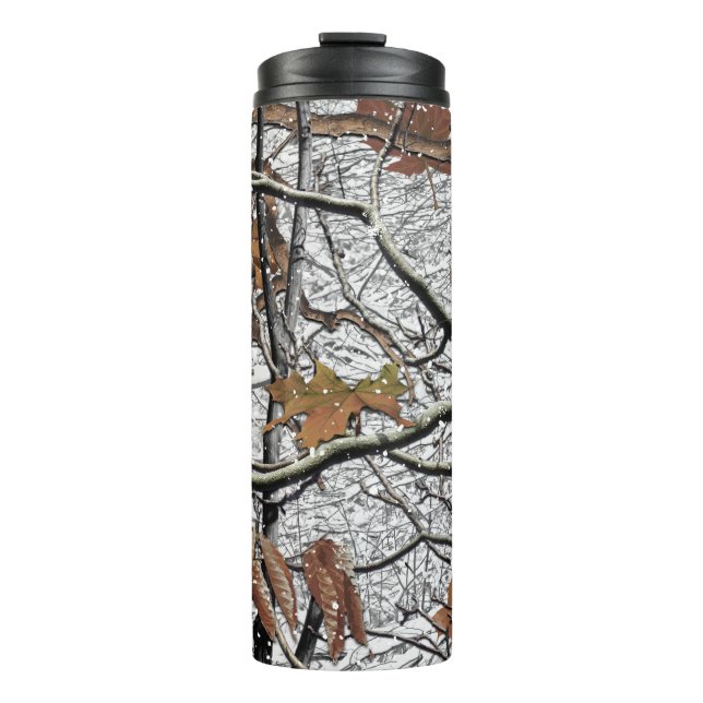 Camouflage-Schneepult 2 Thermosbecher (Vorderseite)