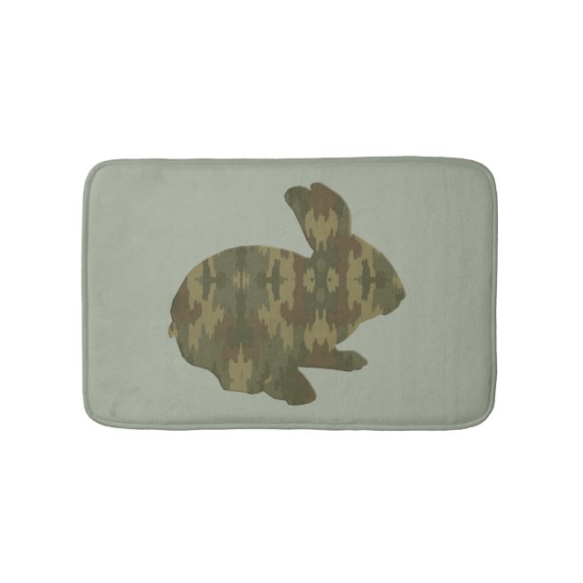 Camouflage Silhouette Bunny Rabbit Bath Mat Badematte (Vorderseite)