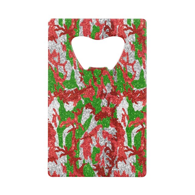 Camouflage Silver Xmas Muster Geldbeutel Flaschenöffner (Vorderseite)