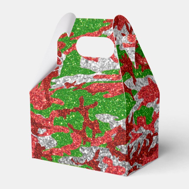Camouflage Silver Xmas Muster Geschenkschachtel (Vorderseite)