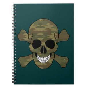Camouflage Skull and Crossbones Notebook Notizblock