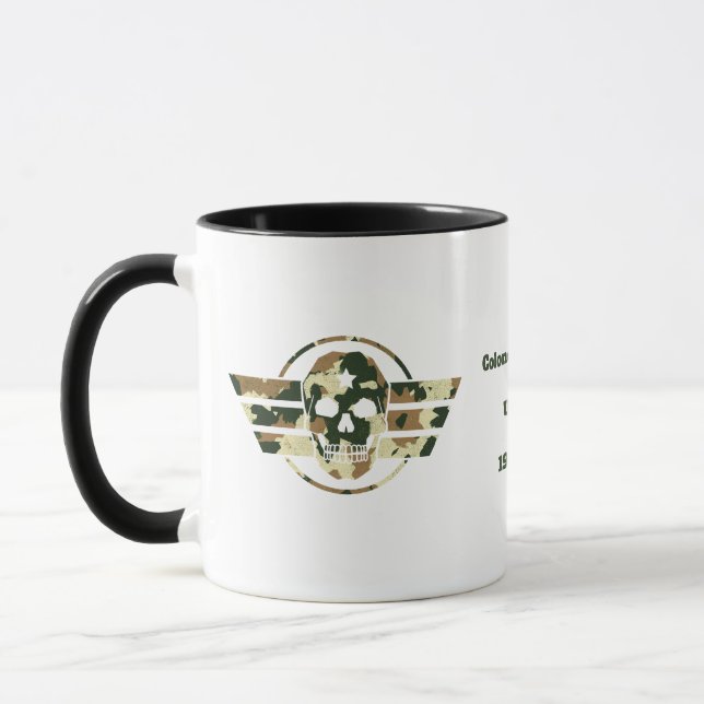 Camouflage Skull | Military Pride Veteran  Coffee Tasse (Links)