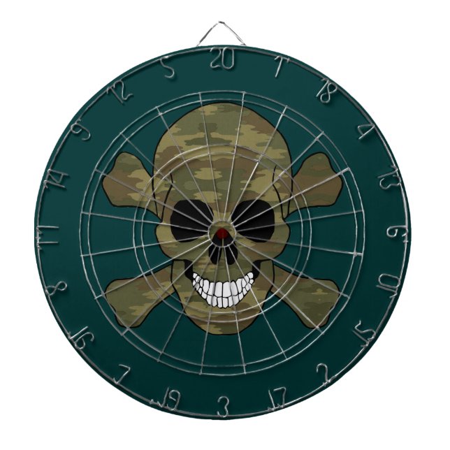 Camouflage Skull und Crossbones Dart Board Dartscheibe (vorne)
