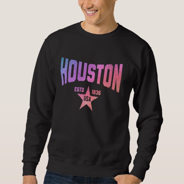 Camouflage Souvenir USA Star Houston Texas Sweatshirt (Vorderseite)