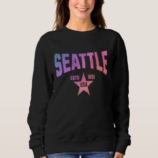 Camouflage Souvenir USA Star Seattle Washington Sweatshirt