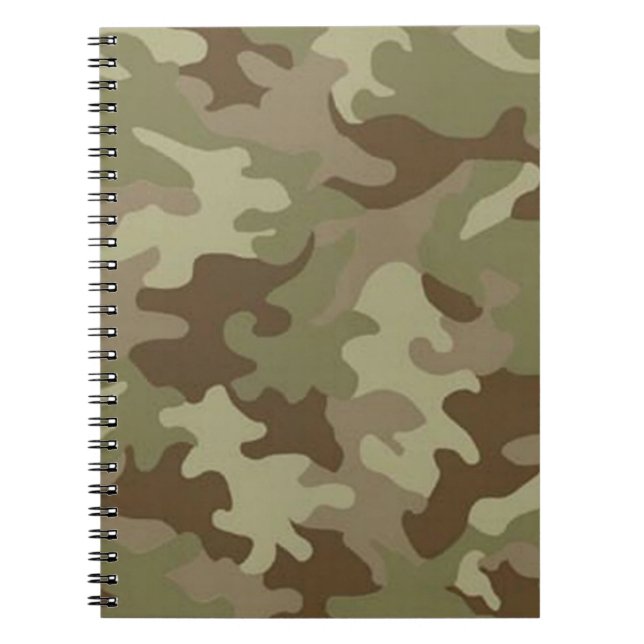 Camouflage Spirale Notebook Notizblock (Vorderseite)