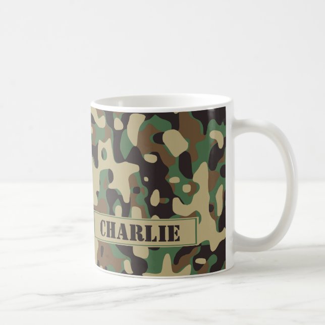 Camouflage Tarnmuster personalisierte Bezeichnung Kaffeetasse (Rechts)