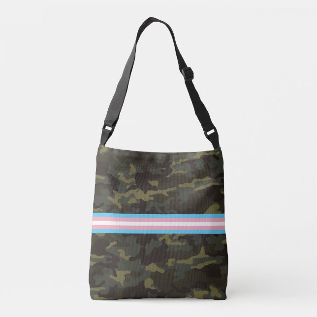 Camouflage Trans Pride Tragetaschen Mit Langen Trägern (Rückseite)