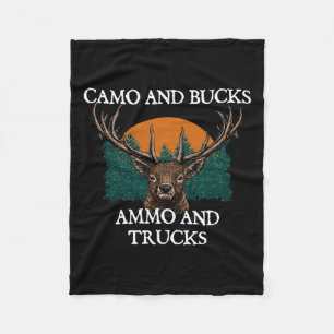 Camouflage und Bucks Ammo und LKW suchen Tiere Hun Fleecedecke