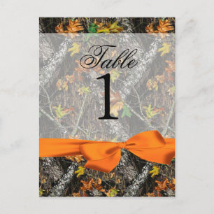 Camouflage und Orange-Tischnummern Postkarte