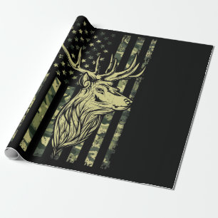 Camouflage US Flag Hirschelch Buck Camoflage Jagd Geschenkpapier