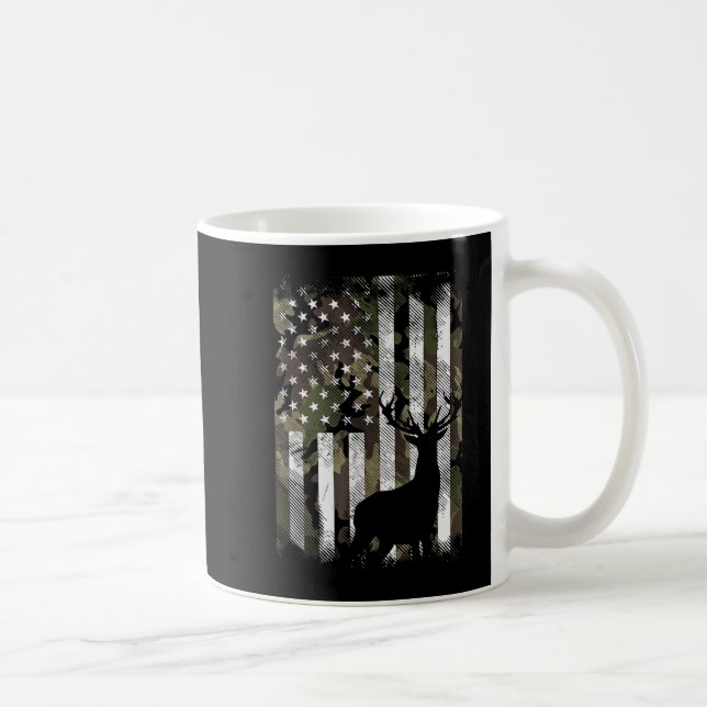 Camouflage US Flag Hirschelch Buck Camoflage Jagdj Kaffeetasse (Rechts)