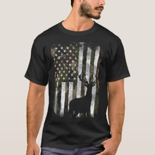 Camouflage Us Flag Hirschelch Buck Camoflage Jagdj T-Shirt