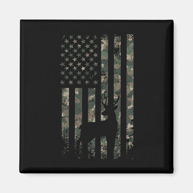 Camouflage Us Flag Hirschelch Buck Camouflage Jagd Magnet (Vorne)
