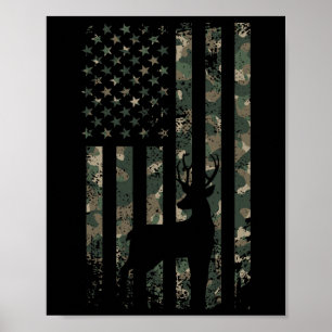 Camouflage Us Flag Hirschelch Buck Camouflage Jagd Poster