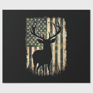 Camouflage US Flag Hirschjagd Jagdjäger Geschenkpapier