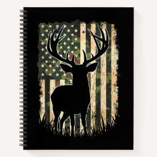 Camouflage US Flag Hirschjagd Jagdjäger Notizbuch